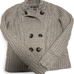 y2k dark grey banana republic cable knit sweater - 100% merino wool